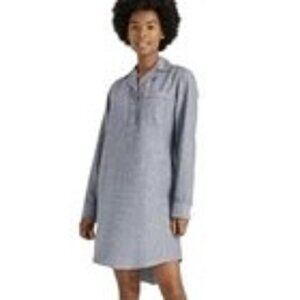 Levi Strauss 100% Cotton Knee-Length Long Sleeve Pullover Shirt Dress